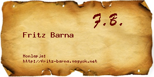 Fritz Barna névjegykártya