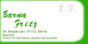 barna fritz business card